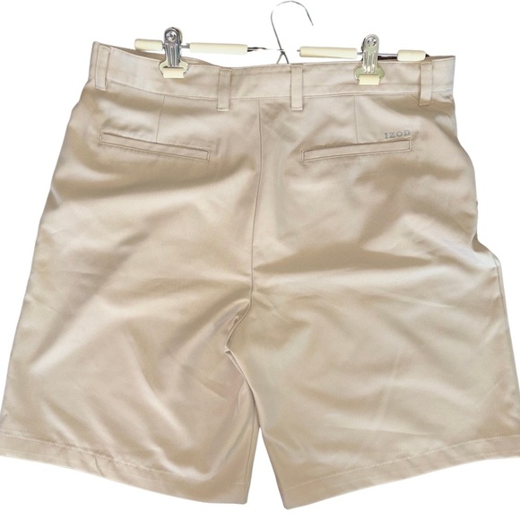 Izod Golf Tan Flat Front Shorts with Silicone Waist - Picture 6 of 6